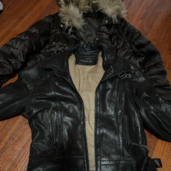 Lot of 2 ANDREW MARC Women’s jackets XL (leather and puffer) You get 2 jackets!! - Picture 1 of 10